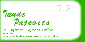 tunde pajevits business card